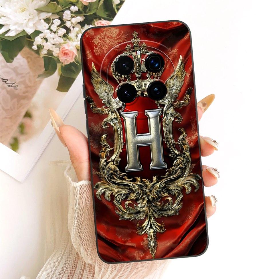 Чехол-крышка для Honor Magic 7 Pro, Роскошный, Буквы от A до Z, Крутая Корона, 2D-раскрашенный Силиконовый Корпус для Honor Magic 7Pro PTP-N49 PTP-AN10