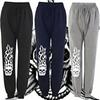 Модные спортивные штаны женские повседневные длинные брюки с высокой талией и завязками на шнурке с принтом черепа брюки спортивная одежда большие размеры женские брюки