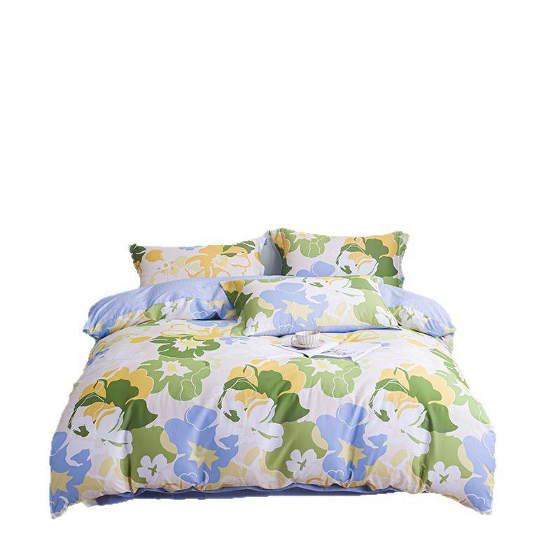 Комплект постельного белья Meimian Kangduo из чистого хлопка с цветочным рисунком – пододеяльник и простыня