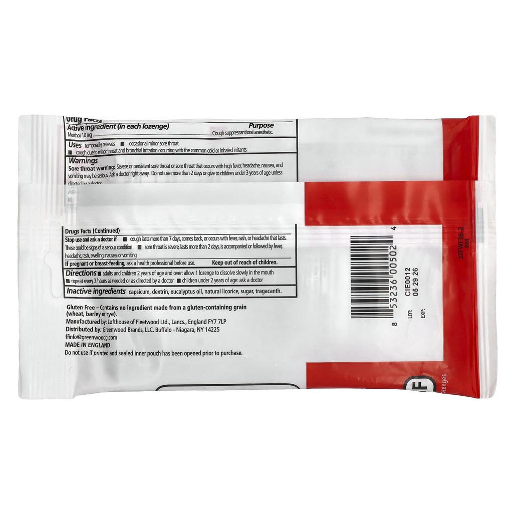 Fisherman's Friend, Ментоловые леденцы от кашля, Оригинальные Экстра Сильные, Леденцы 40 леденцов
