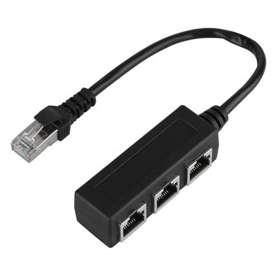 Удлинительный кабель Ethernet с 1 штыревым и 3 гнездовыми портами, соединительный разветвитель
