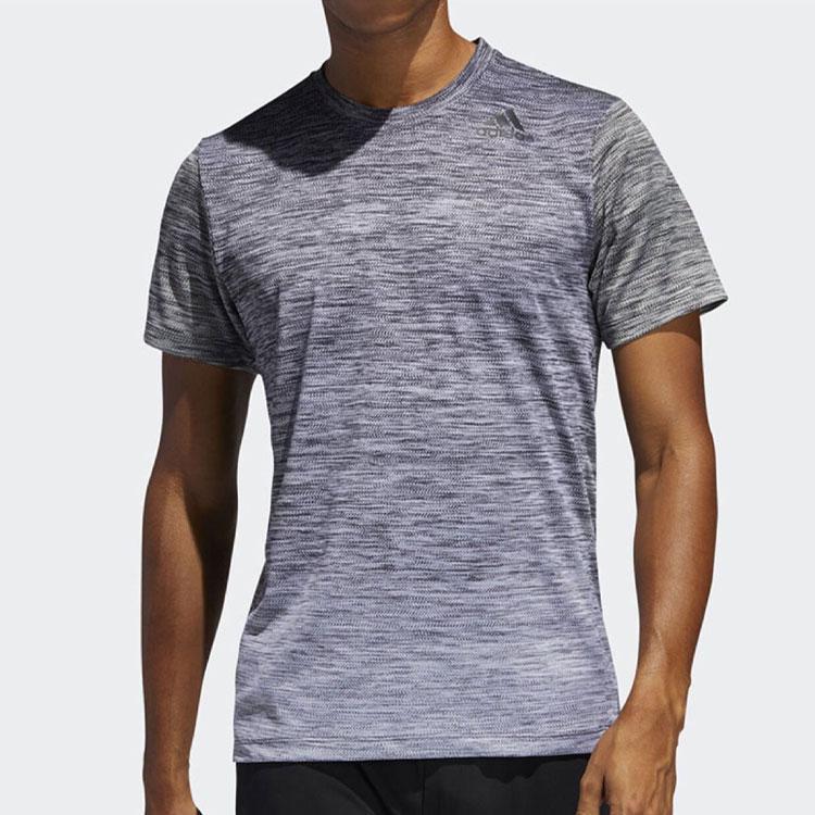 adidas Футболка с коротким рукавом с логотипом для фитнес-тренировок, дышащая, мужская, серая FL4393