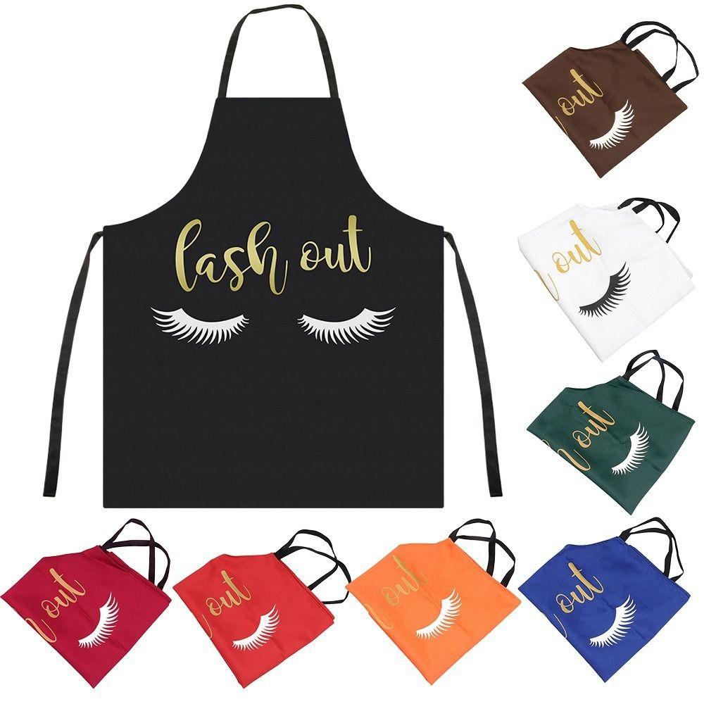 Polyster Cotton Lash Extension Apron Printed Nail Art Apron Reusable Cooking Aprons  Women Girls