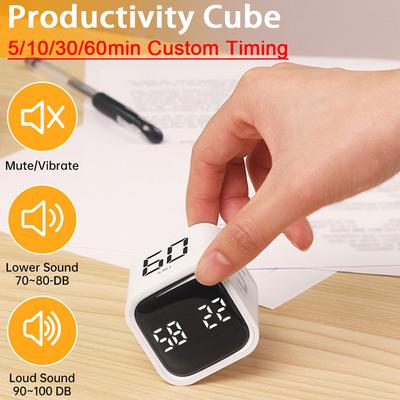 Производительность Куб Таймер Датчик Гравитации Переворачивающийся Таймер со Светодиодным Дисплеем 4 Режима Пользовательский Таймер Обратный Отсчет для Задачи Кулинария Исследование
