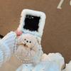 Креативный 3D Милый Мультяшный Мягкий Плюшевый Щенок Бантик Пушистый Жемчужный Браслет Чехол для Телефона Для Samsung Galaxy Z Flip 7 6 5 4 3 FE Ударопрочный Чехол