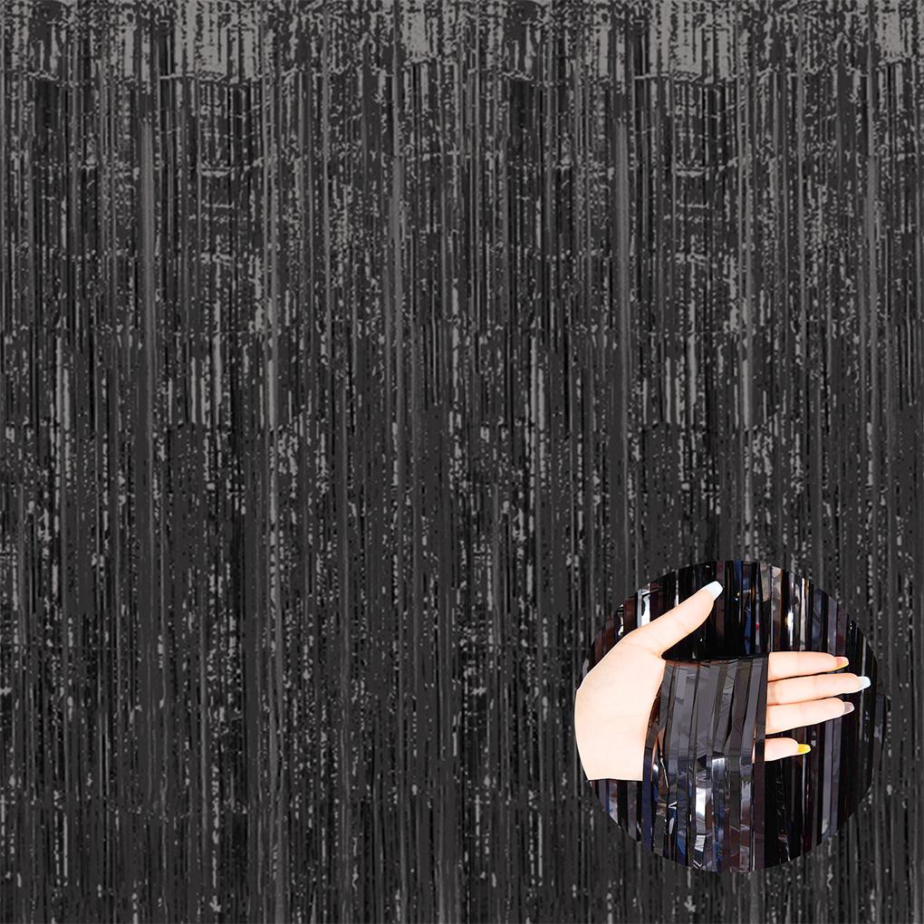 1 шт. Набор из 6,5 футов золотой алюминиевой фольги, ленточки, украшения для вечеринки по случаю дня рождения, занавеска с мишурой, фон, занавеска с бахромой