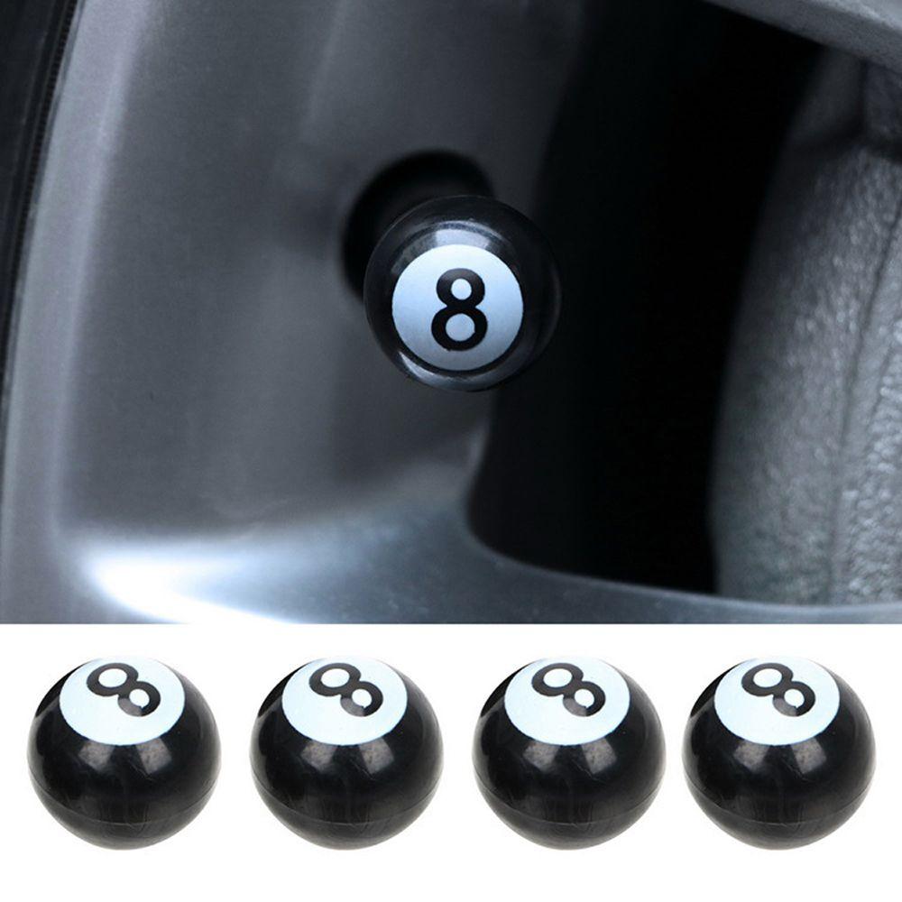 8 Ball" Billiards Dustproof Rustproof Tyre Stem Air Caps Wheel Caps Dust Cover Valve Stem Caps