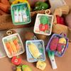 Cute Doll Storage Bag Plush Keychain Soft Fruit And Vegetable Bag Charm Cute Smiling Face Pendant with Hanging Ring