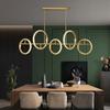 Copper Modern Led Chandelier For Living Room Dining Room Kitchen Decoration Gold Pendant Lamp Circle Ring Ceiling Hanging Lights