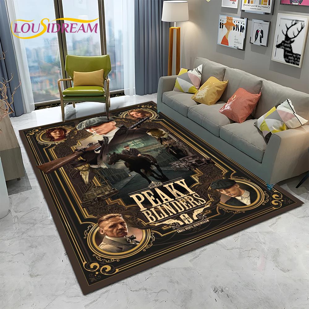 HD Tommy Shelby P-Peaky Blinders Carpet Rug for Home Living Room Bedroom Sofa Doormat Decor,kids Area Rug Non-slip Floor Mat