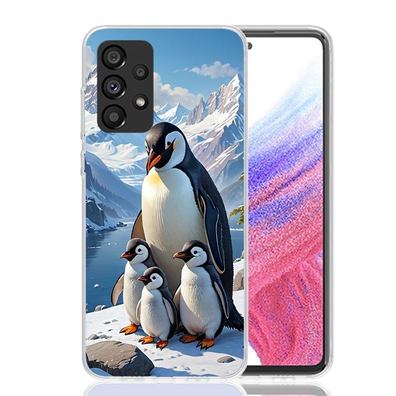 Penguins Love At The North Pole Phone Case for Samsung Galaxy A17 A16 A15 A14 A13 A57 A56 A55 A54 A53 A37 A36 A35 A34 A33 A26 A2