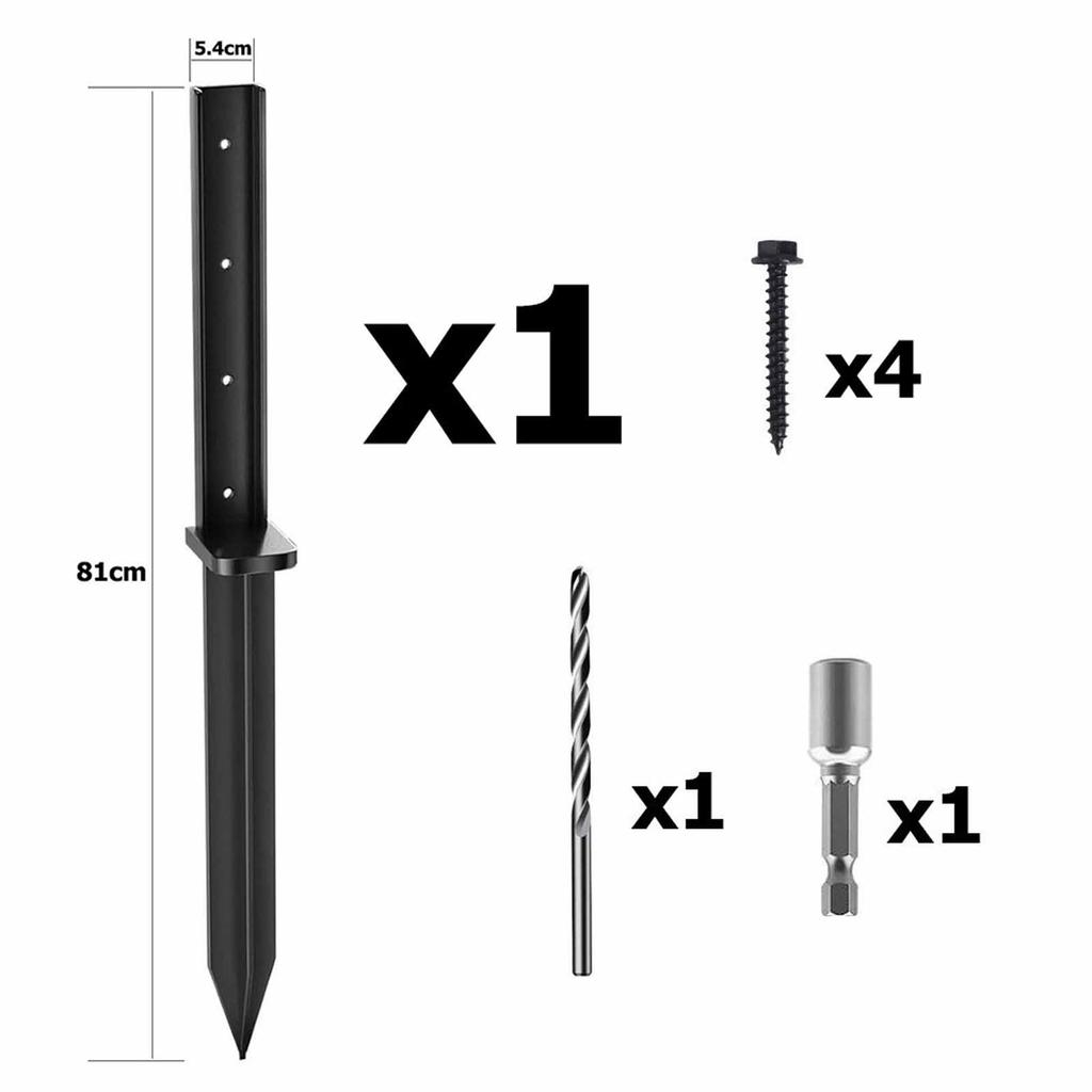 Комплект анкеров для столбов забора – Поддержка для деревянных столбов, Спинка и Инструменты для усиления для садового и уличного ограждения