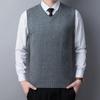 Autumn Men's Woolen Vest Knitted Men's Casual Loose Vest V-neck Sweater