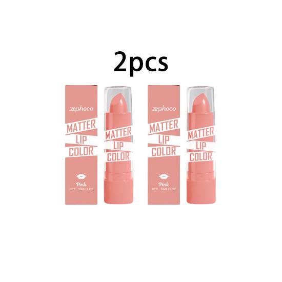 Zephoco nude pink lipstick Matte velvet Matte Texture lipstick Daily Makeup Moisturizing Lip Makeup Single Product 1pcs