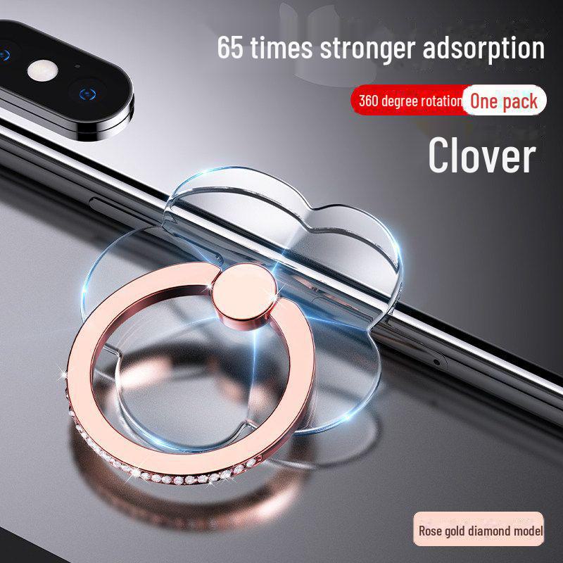 Прозрачная подставка для телефона с бриллиантами, вращающаяся на 360°, с прочным клеем