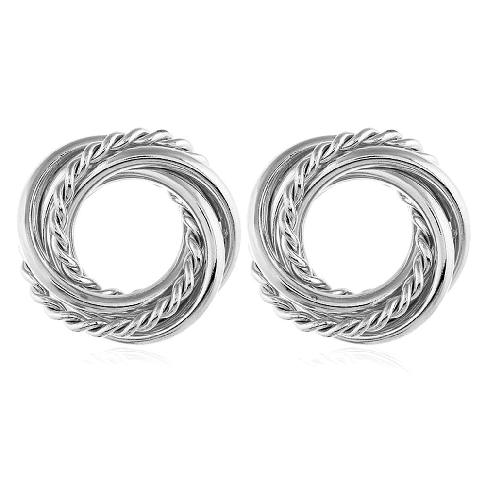 1 Pair Vintage Round Metal Fashion All-match Earrings for Women