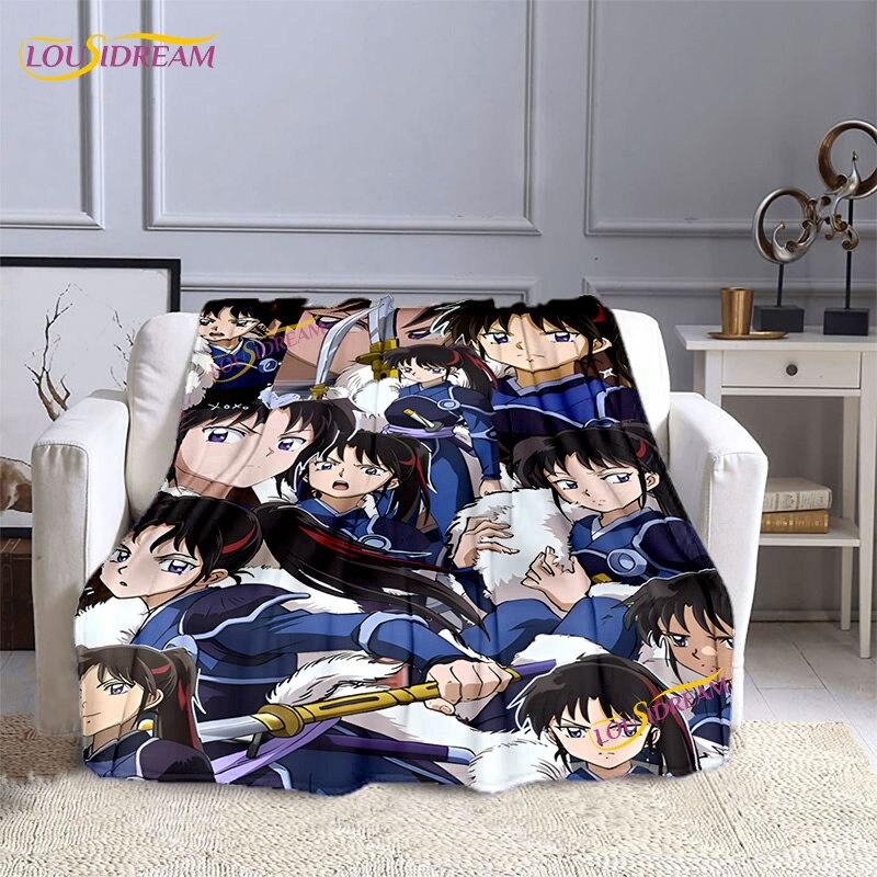 Одеяло с принтом Hanyou No Yashahime, фланелевое одеяло Inuyasha, накидка на диван-кровать, домашнее покрывало, теплые подарки для детей