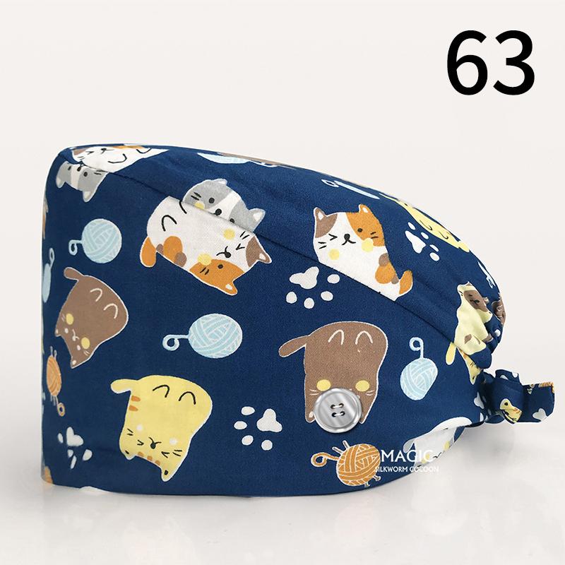 99 стилей эластичная шапка медсестры хирургическая шапка хлопковая маслостойкая пылезащитная регулируемая начес с принтом