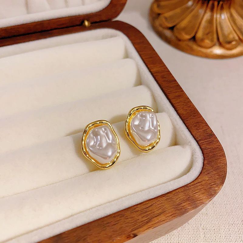 Серьги-пусеты Meier Vintage с французским жемчугом - уникальные, высококлассные серьги для женщин - элегантные новые осенне-зимние серьги в ленивом стиле - модные