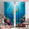 2pcs 2D Flat Printing Party Curtains Hope Makes Things Possible Turtle Polyester Without Electricity Holiday Decorations Use for