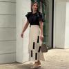 Summer 2024 European & American Women's Ruffle Top and High-Waisted Midi Skirt Two-Piece Casual Set