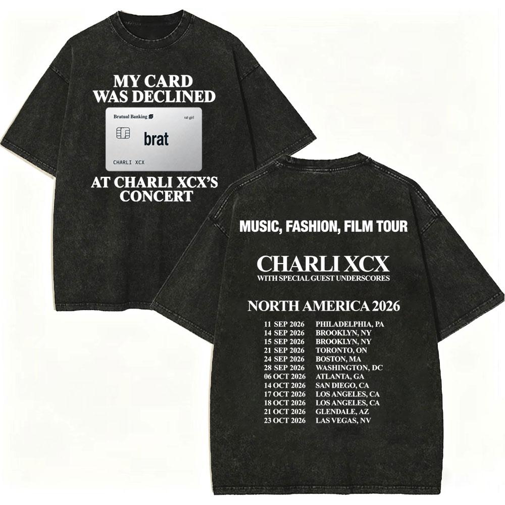 Vintage Washed Singer Charli Xcx Album Graphic T Shirts Music Fashion Film Tour 2026 T-shirt Men Women Casual Summer T-shirts