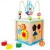 Children's Wooden Multifunctional Bead Maze and Shape Recognition Toy Set