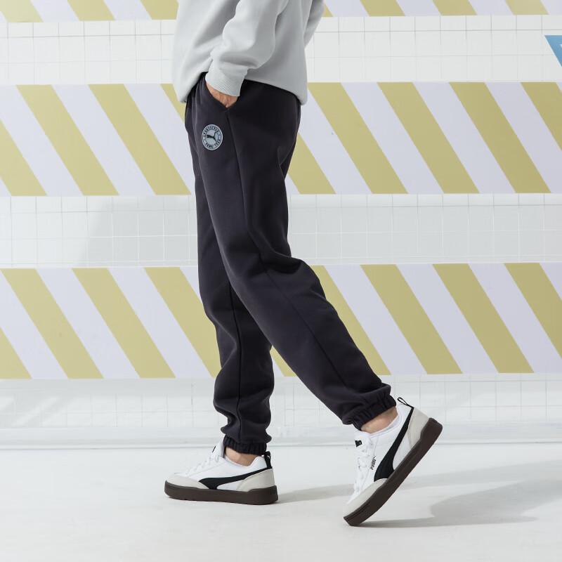 Puma Трикотажные брюки для бега, тренировок, фитнеса, с твердым логотипом, унисекс, черные 627881-75