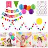 1 Set Happy Birthday Banner Rainbow Birthday Banner Circle Confetti Garland Swirl Streamers Honeycomb Ball Birthday Party Decoration