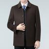 New Winter Double-sided Woolen Cashmere Coat for Men, Medium-length Down Lining, Middle-aged Dad's Woolen Woolen Coat