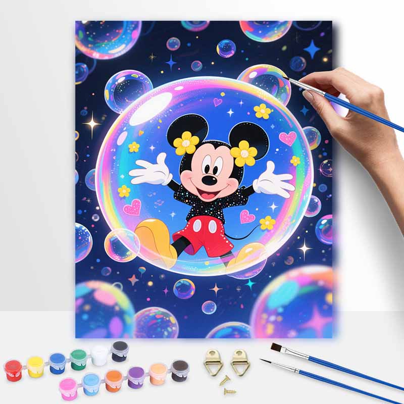 Disney Minnie Mouse Bubble Painting by Numbers Hand Filled Drawing Art Kit Home Decor