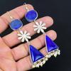 Daughters Day Deal Lapis Lazuli Stone 925 Silver Dangle Engagement Wife Earrings