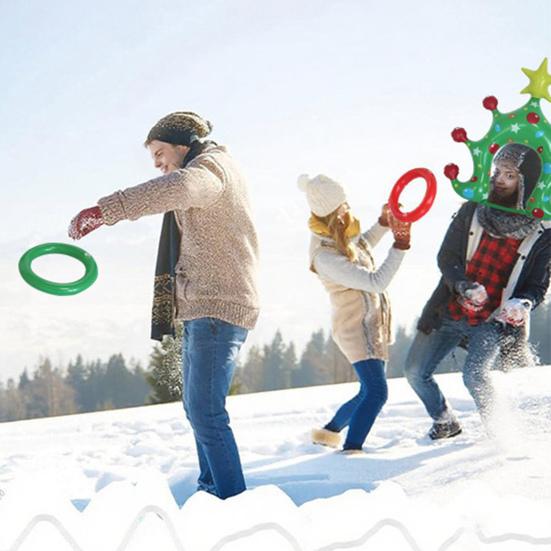 Christmas Party Inflatable Ring Toss Game Xmas Tree Shaped Headband Ring Toss Toy Holiday Party Favors for Adults And Kids