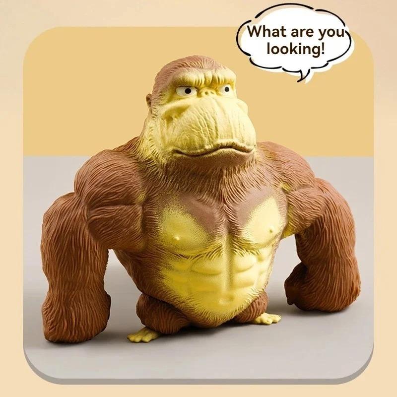 Эластичная игрушка-антистресс «Горилла» - Резиновая обезьянка, наполненная песком, Высокоэластичная сенсорная игрушка-фиджет для снятия тревоги, Фигурка животного-действия