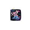 Cute Stitch PU Leather Short Zip Wallet for Women Students Coin Purse ID Card Holder 6pcs