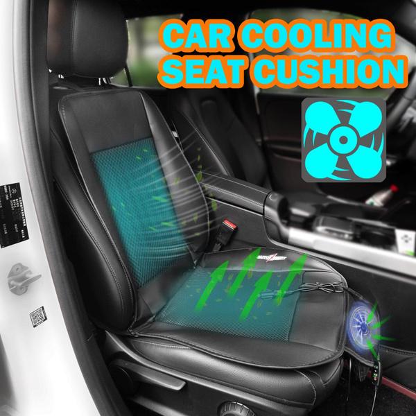 Car Summer Cooling Air Vent Seat Chair Cushion Cool Cover With Fan DC 12V Fast Blowing Ventilation Car Seat Cooler Pad Fan