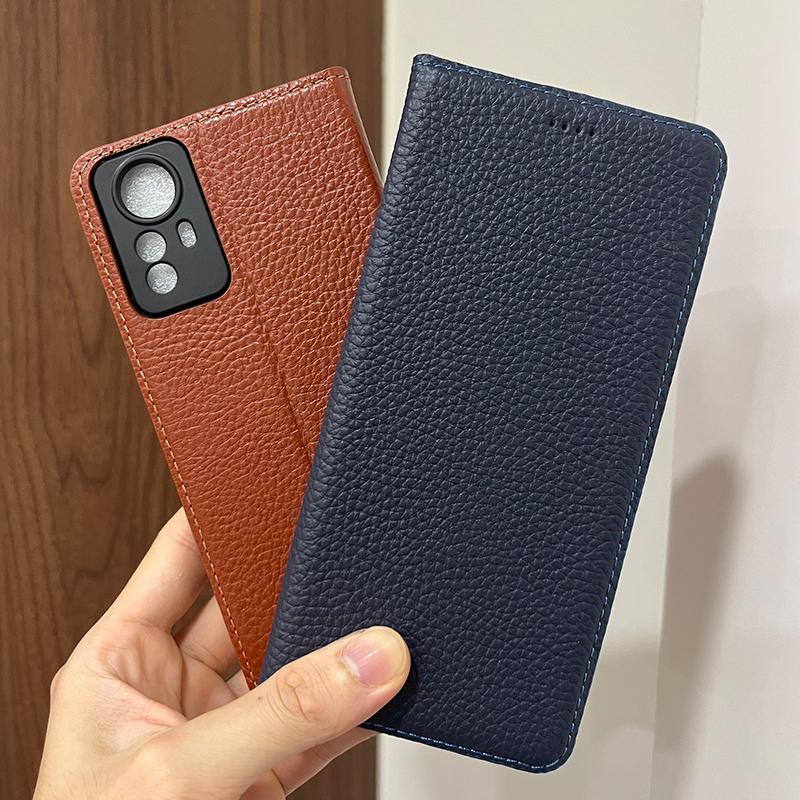 Магнитный чехол-книжка из натуральной кожи для Xiaomi Redmi Note 12s 12 13 14s 14 15 17 Pro Plus Max 4G 5G s
