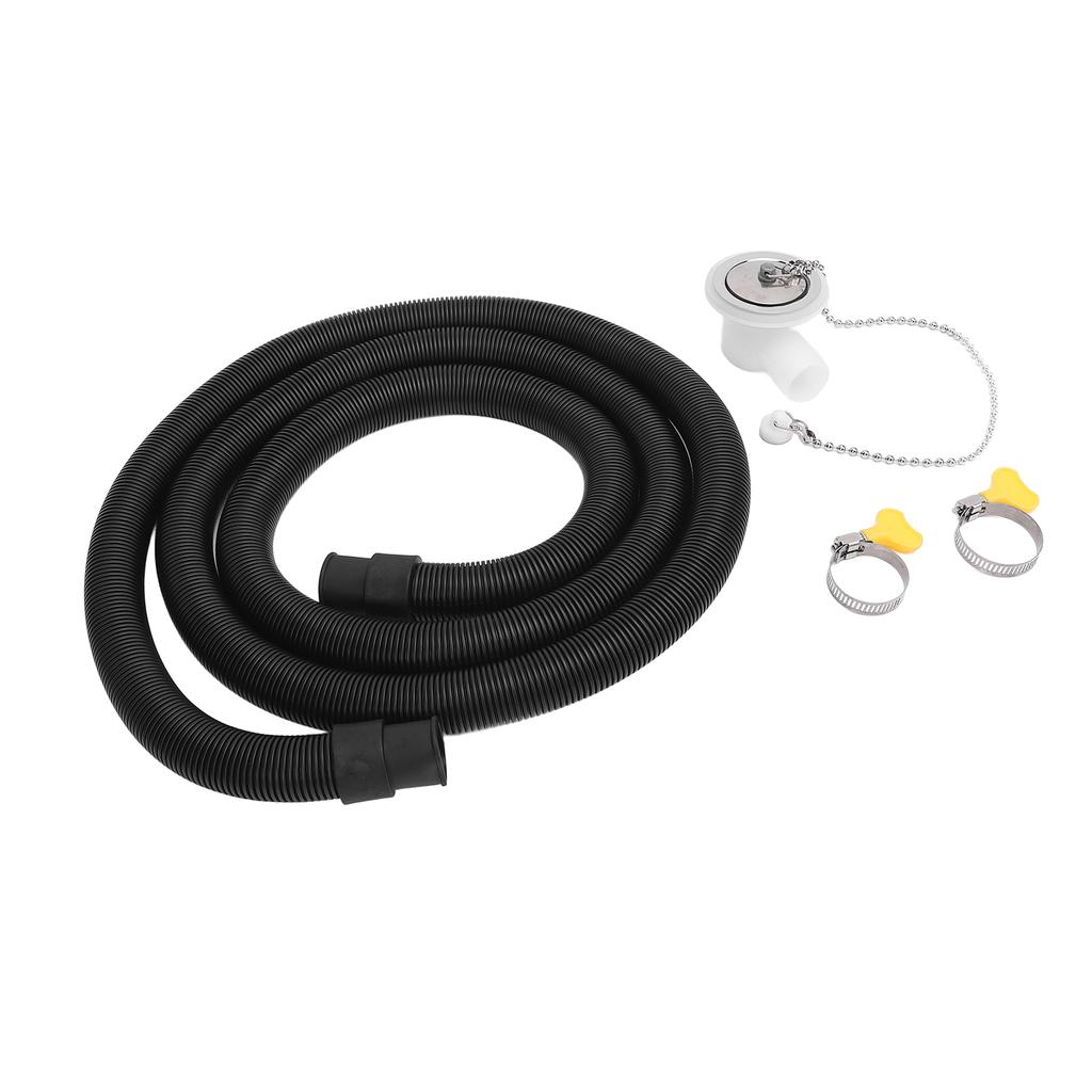RV Sink Drain Connector Hose Kit Stainless Steel Excellent Sealing Right Angle Drain Adapter Hose Kit for Yacht Sink