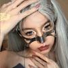 Punk Alien Decent Gothic Mask Mask Cosplay Irregular Metal Face Wearing  Holiday Party Decor