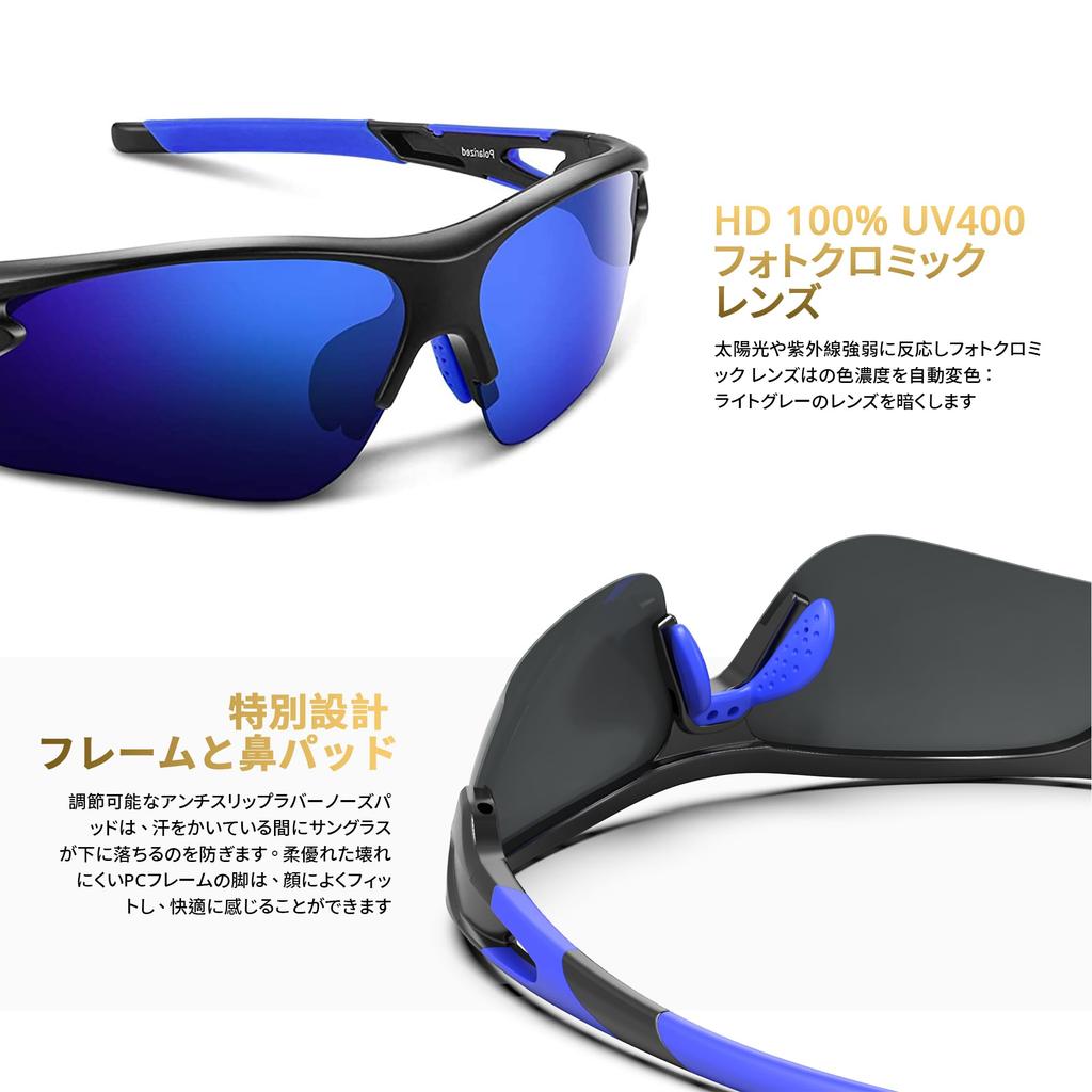Спортивные поляризационные для TR90 TAC UV Унисекс Глянцево-синие [BEACOOL] Солнцезащитные очки, Линзы, Бег, Велоспорт, Пеший туризм, Рыбалка, Вождение, Гольф,