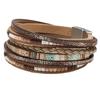 Многослойный браслет в богемном стиле из искусственной кожи в этническом стиле бохо, браслет-манжета ручной работы для девочек, ювелирные изделия