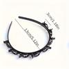 Retro Solid Color Braided Hair Hoop Double Layer Hollow Design Hair Clip Boost Hair Volume Daily Wear