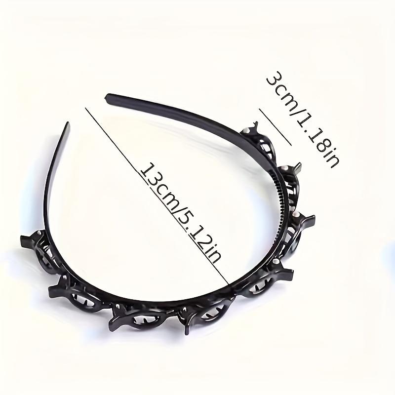Retro Solid Color Braided Hair Hoop Double Layer Hollow Design Hair Clip Boost Hair Volume Daily Wear