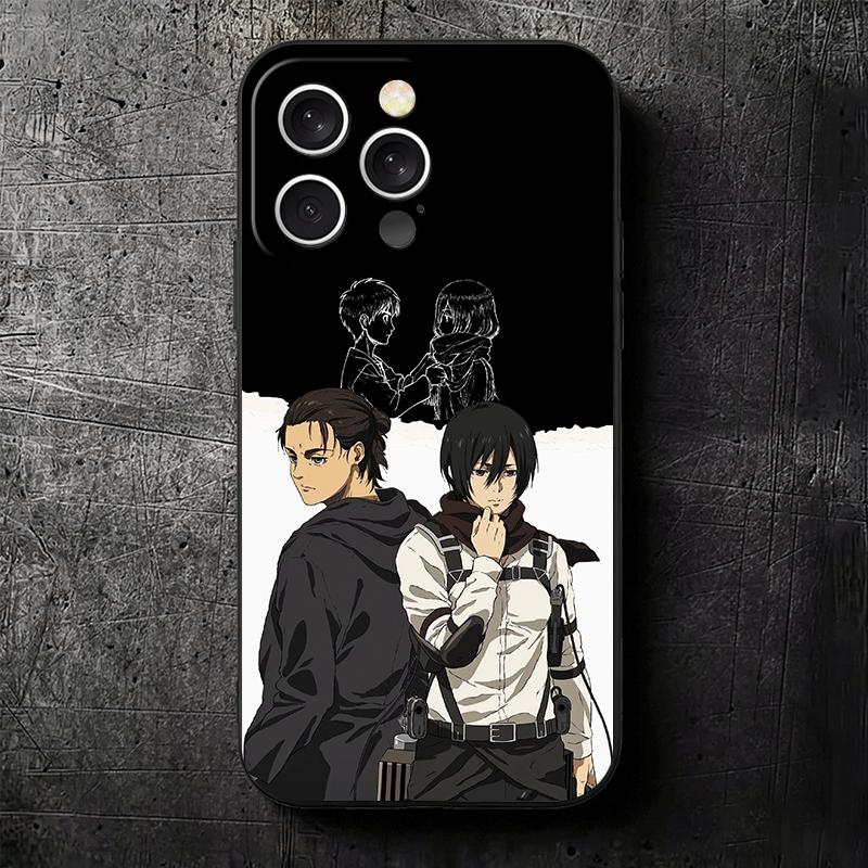 A-Атака Титанов Микаса Мягкий Чехол для Телефона для iPhone 16 16E 17 Air 15 Pro Max 14 Plus 13 Mini 11 12 7 Черный Чехол Задняя Панель