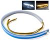 2Pcs 12V LED DRL Car Daytime Running Light Flexible Waterproof Strip Auto Headlights White Turn Signal Yellow Brake Flow Lights