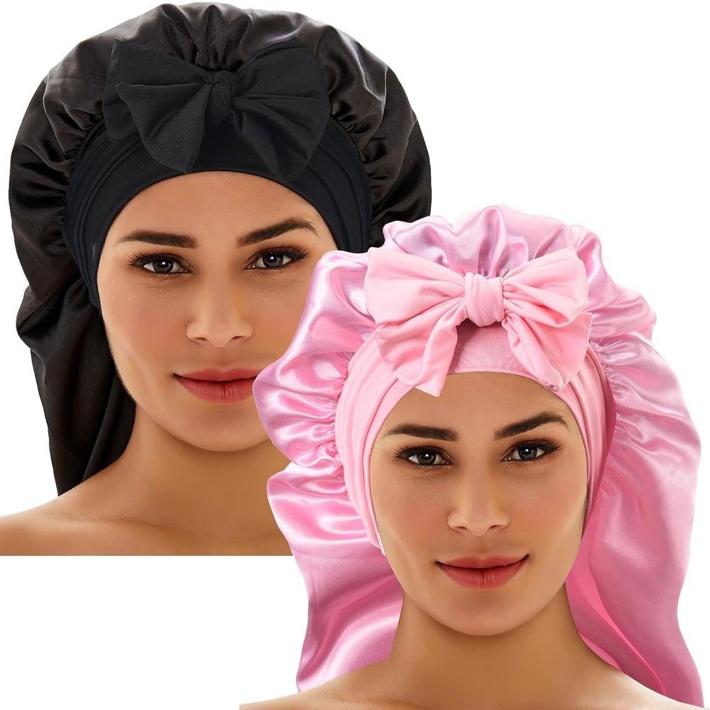 Удобная длинная шапка для сна, гладкая ночная шапочка для сна, очень большая женская шапочка с косами