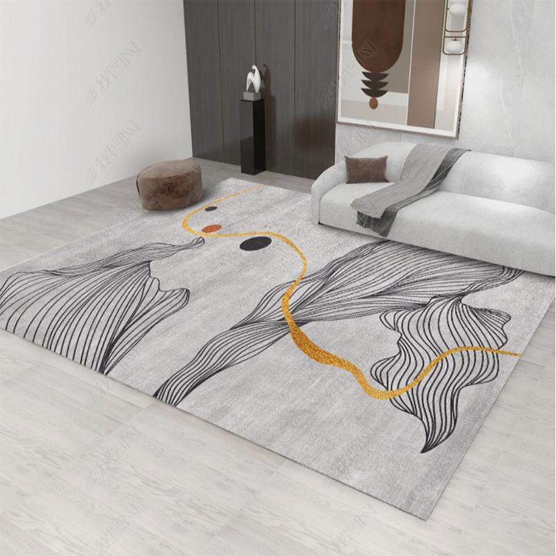 Главная Печатный диванный ковер Геометрический прямоугольный скандинавский печатный ковер Минималистский ковер
