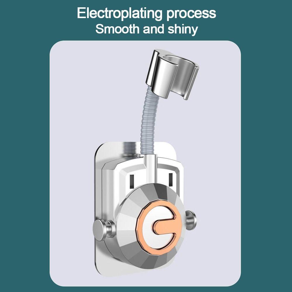 Self-Adhesive Shower Head Holder with Hooks Handheld Sprayer Support  Bathroom Accessories