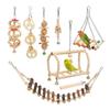 Bird Toy Set: 8-Piece Swing, Chew, and Puzzle Kit for Small To Medium Birds - Relieve Boredom with Logs and Stairs
