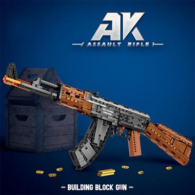 Автомат АК47 Модель Конструктор Военное Армейское Оружие Стреляющий Имитация Пистолета Кирпичики Детские Праздничные Подарки Игрушки Сделай Сам